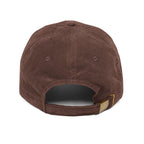 ETA Audio corduroy dad hat in brown, back view with adjustable strap