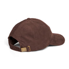 ETA Audio corduroy dad hat in brown, side profile