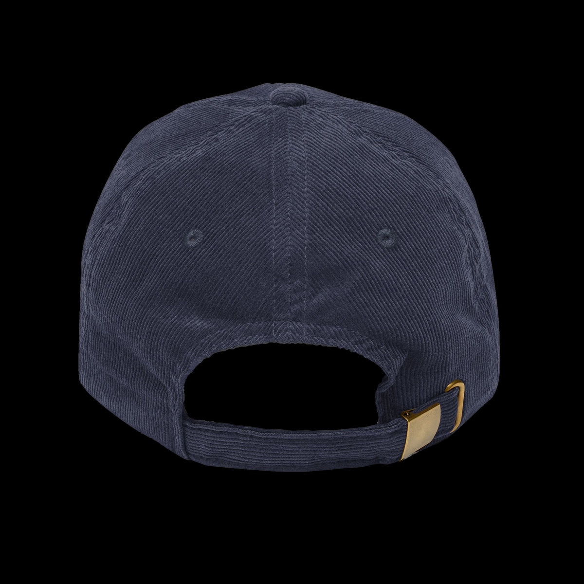 ETA Audio Corduroy Hat in Navy Blue, back view with adjustable strap