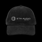 ETA Audio Corduroy Hat in Black, front view on black background