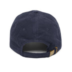 ETA Audio corduroy dad hat in navy, back view with adjustable strap