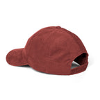 ETA Audio corduroy dad hat in rust, side profile