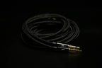 Coiled modular ETA stock cable with dual 3.5mm braided connectors