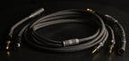 Modular UPOCC headphone cable with braided black sleeve and modular connector hub