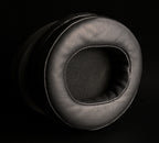 ETA Genesis OG headphone earpad close-up with leatherette outer and metal mesh driver protector