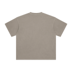 ETA Audio washed cotton t-shirt in stone, back view on black background