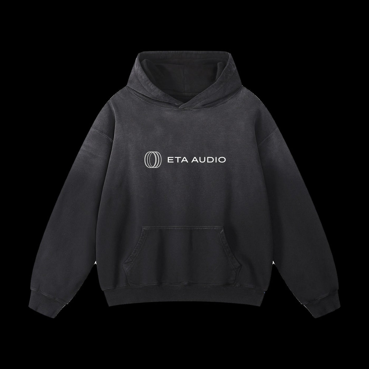 Sunfaded ETA Hoodie in Black on black background
