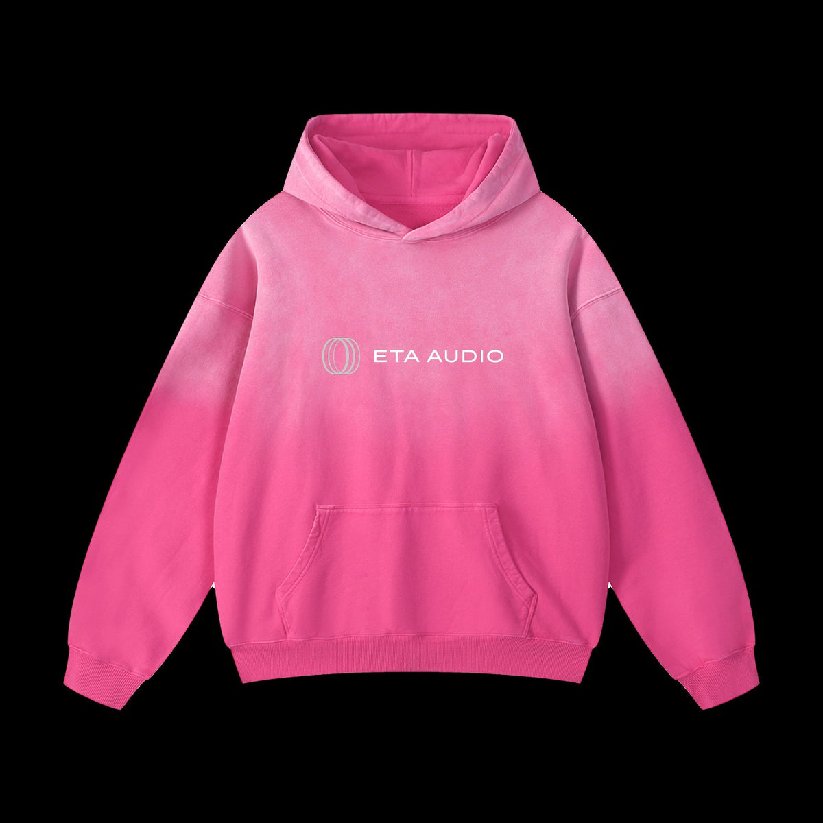 Sunfaded ETA Hoodie in Pink on black background