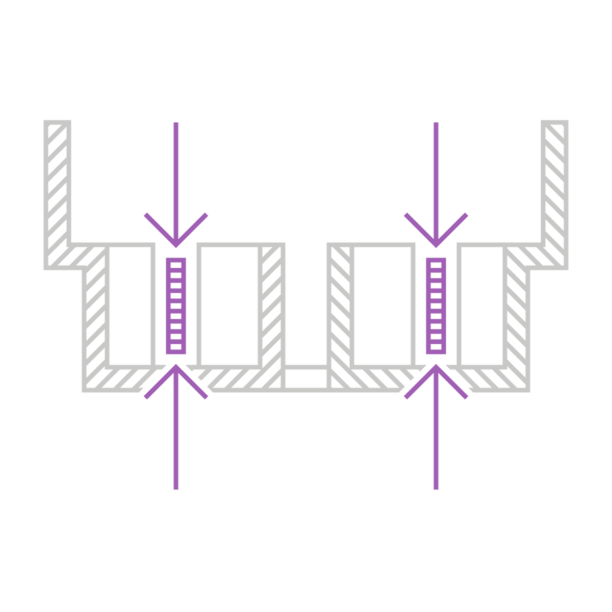Silver-copper voice coil icon