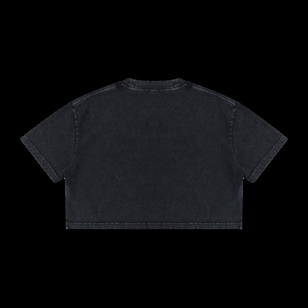ETA Shirt in Black, Base Cropped, back, on black background