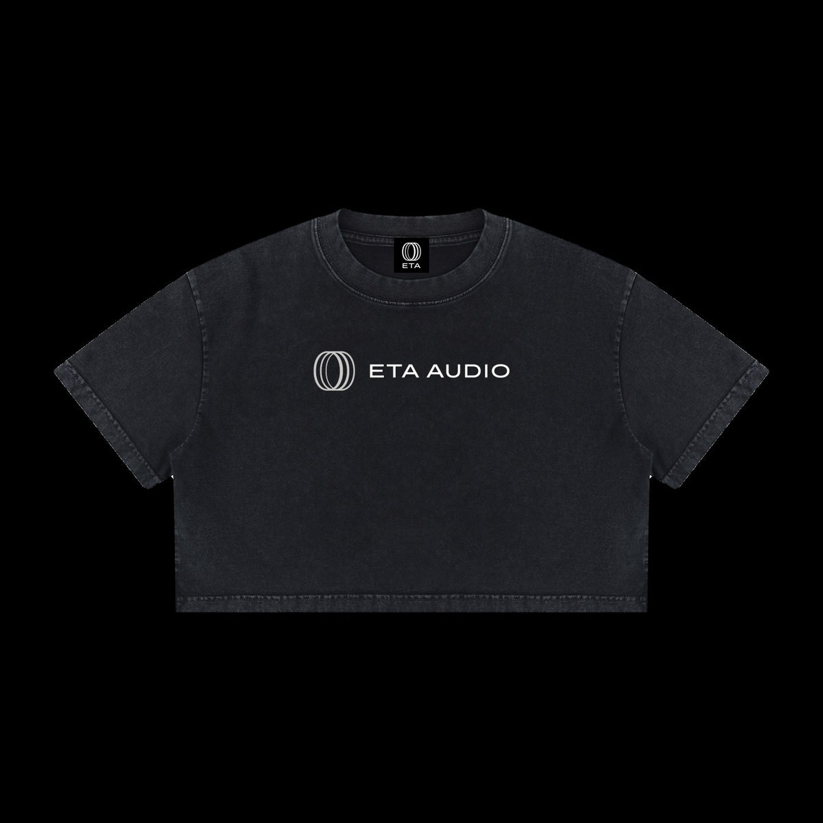 ETA Shirt in Black, Base Cropped, front, on black background