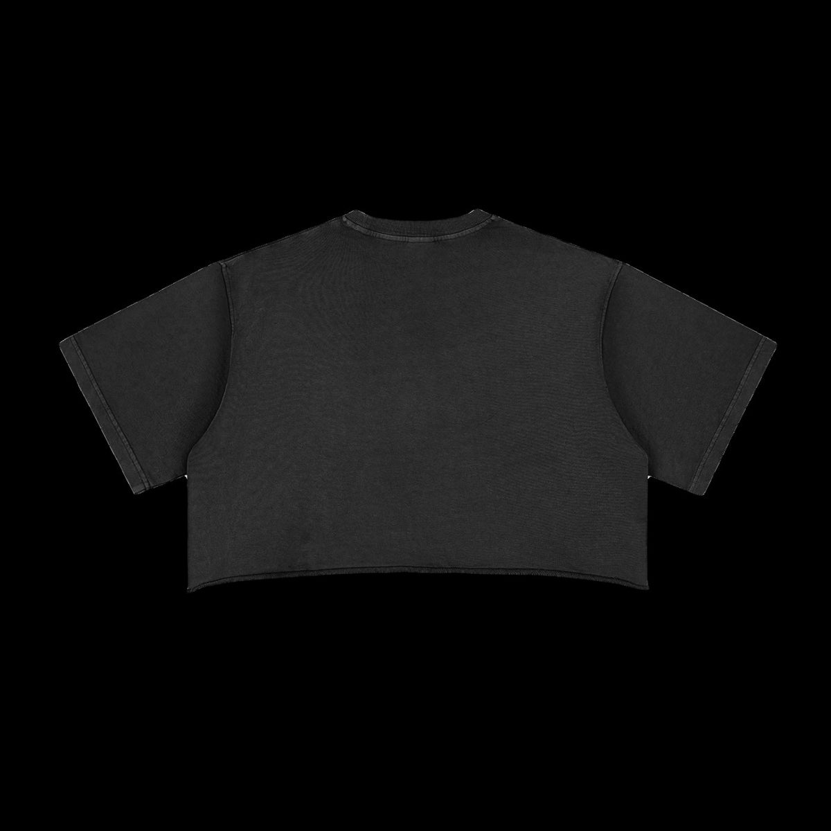 ETA Shirt in Black, Edge Cropped, back, on black background