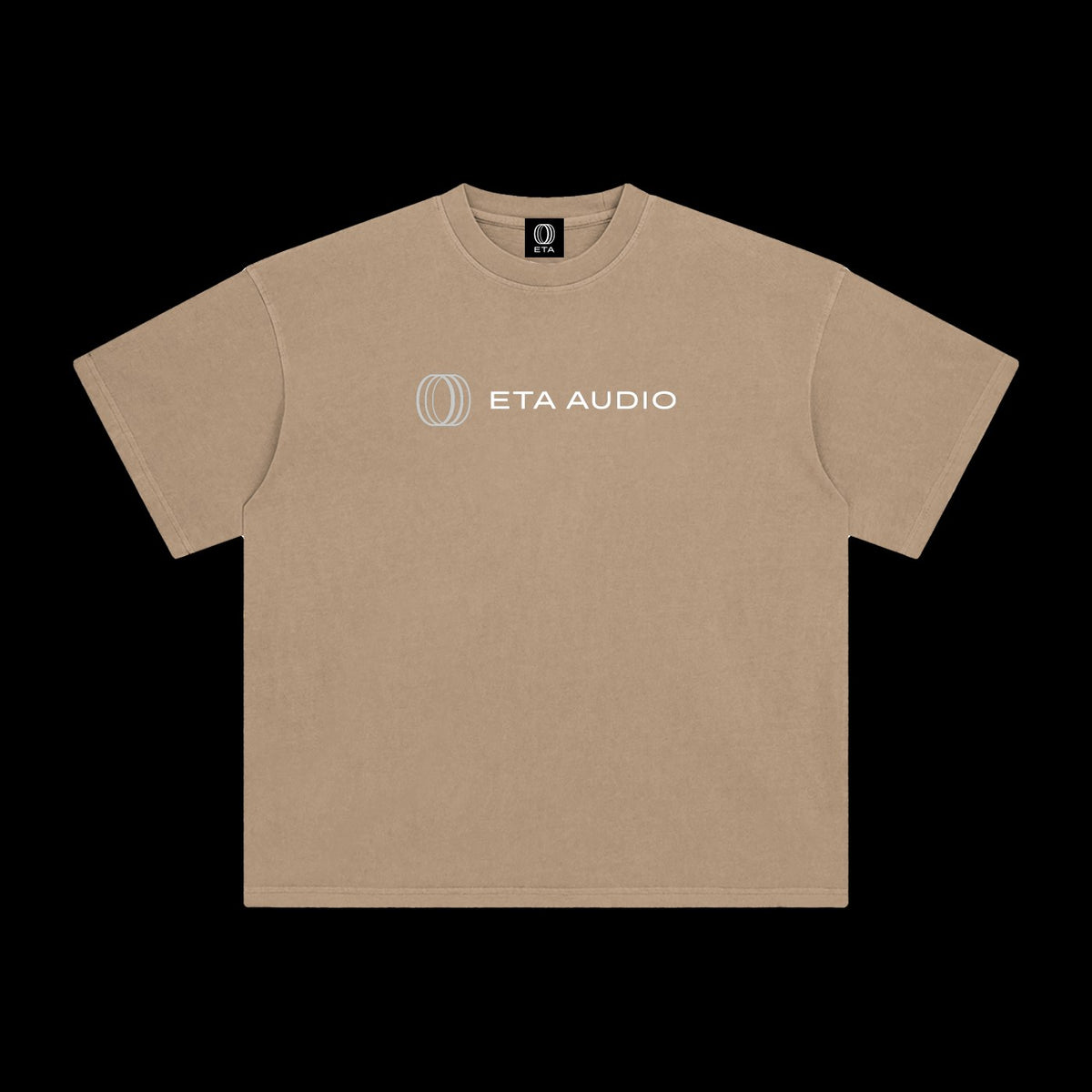 ETA Shirt in Camel, front, on black background