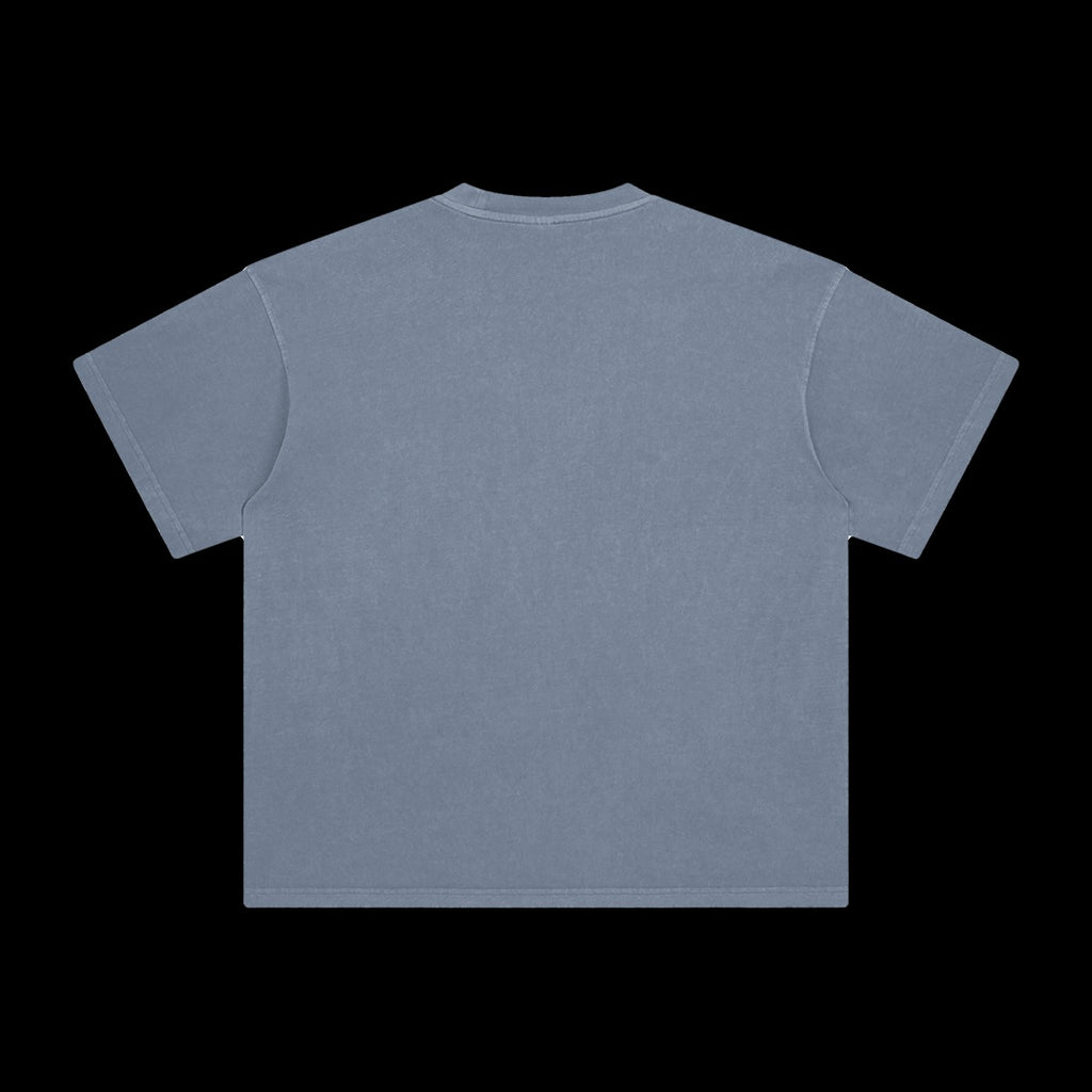 ETA Shirt in Gray Blue, back, on black background
