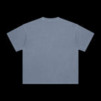 ETA Shirt in Gray Blue, back, on black background
