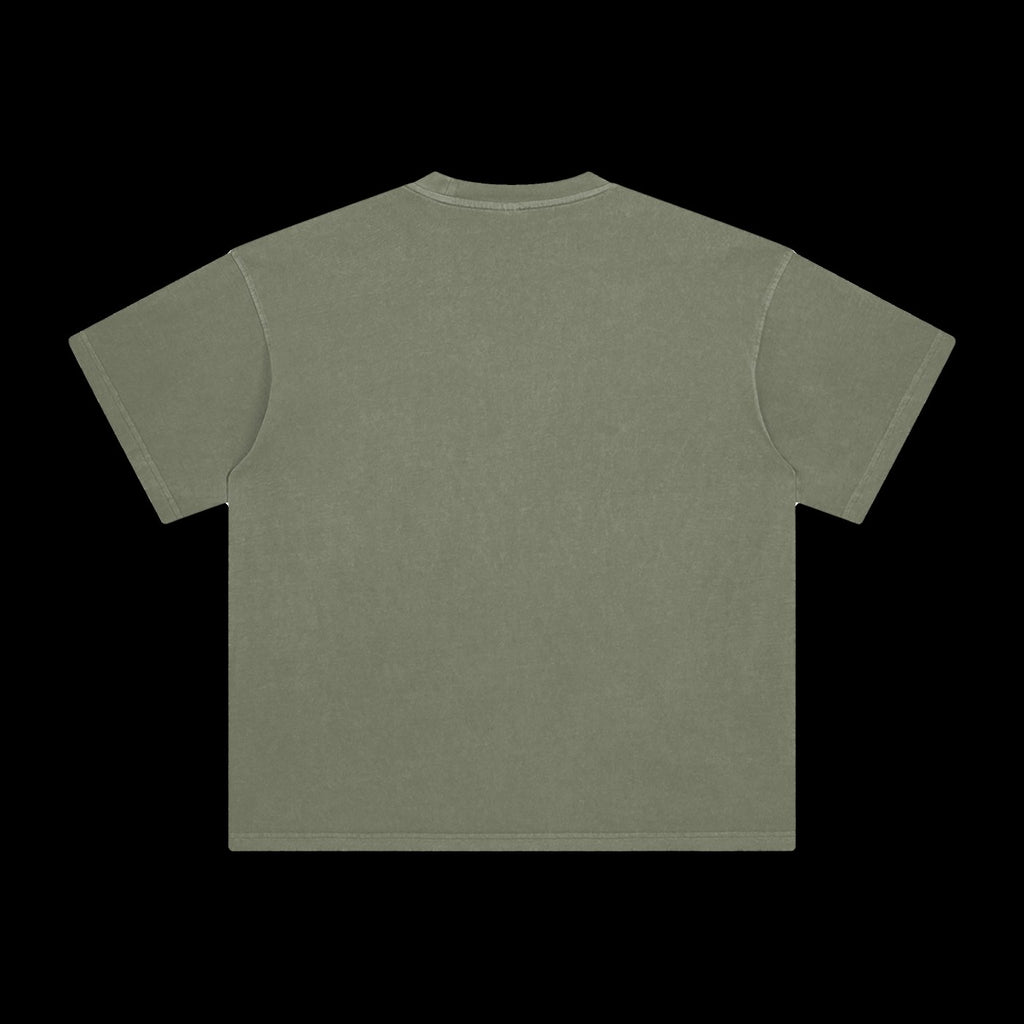 ETA Shirt in Gray Green, back, on black background